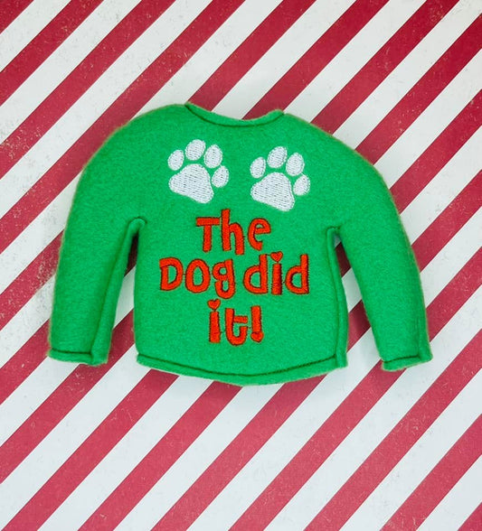 The Dog did it Elf Sweater