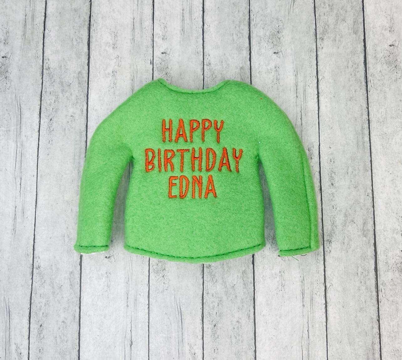 Happy Birthday Edna Elf Sweater