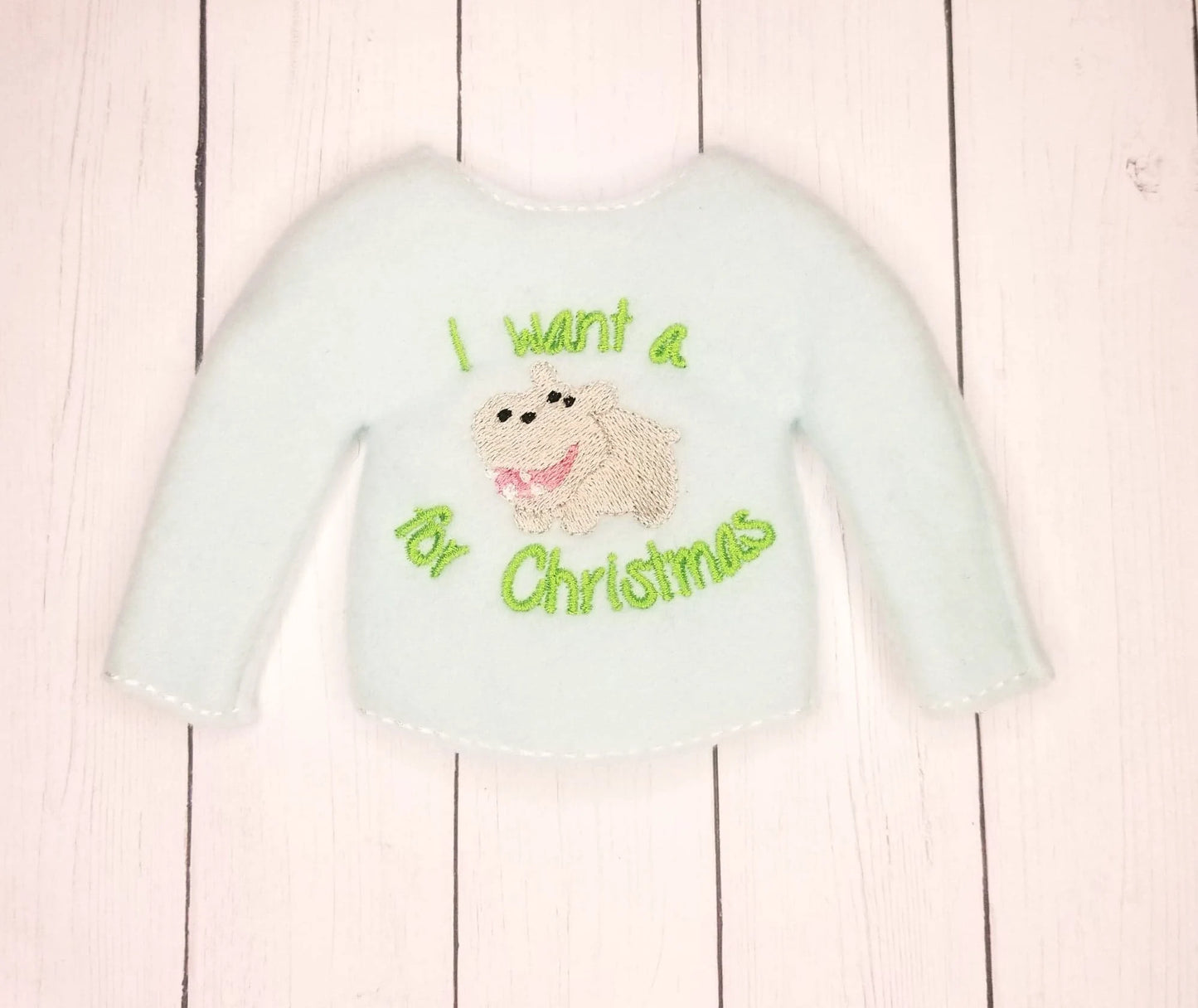 I Want A Hippo For Christmas Elf Sweater