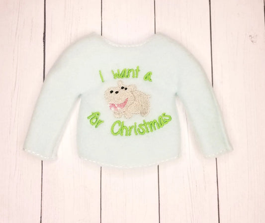 I Want A Hippo For Christmas Elf Sweater