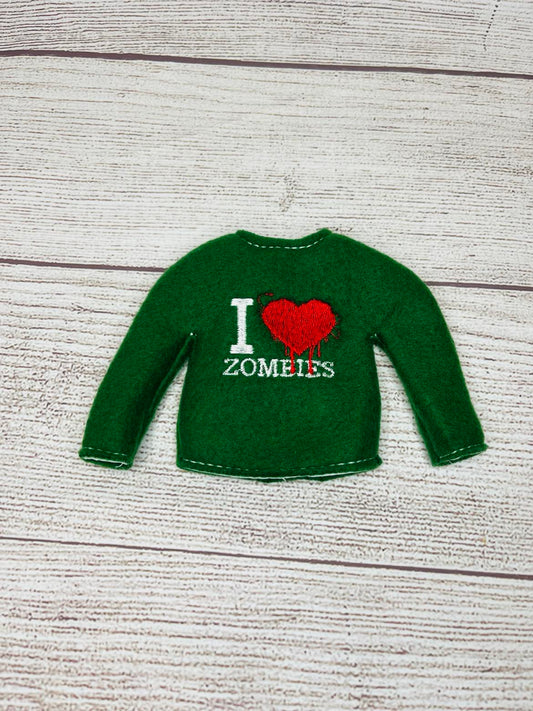 I love Zombies Elf Sweater